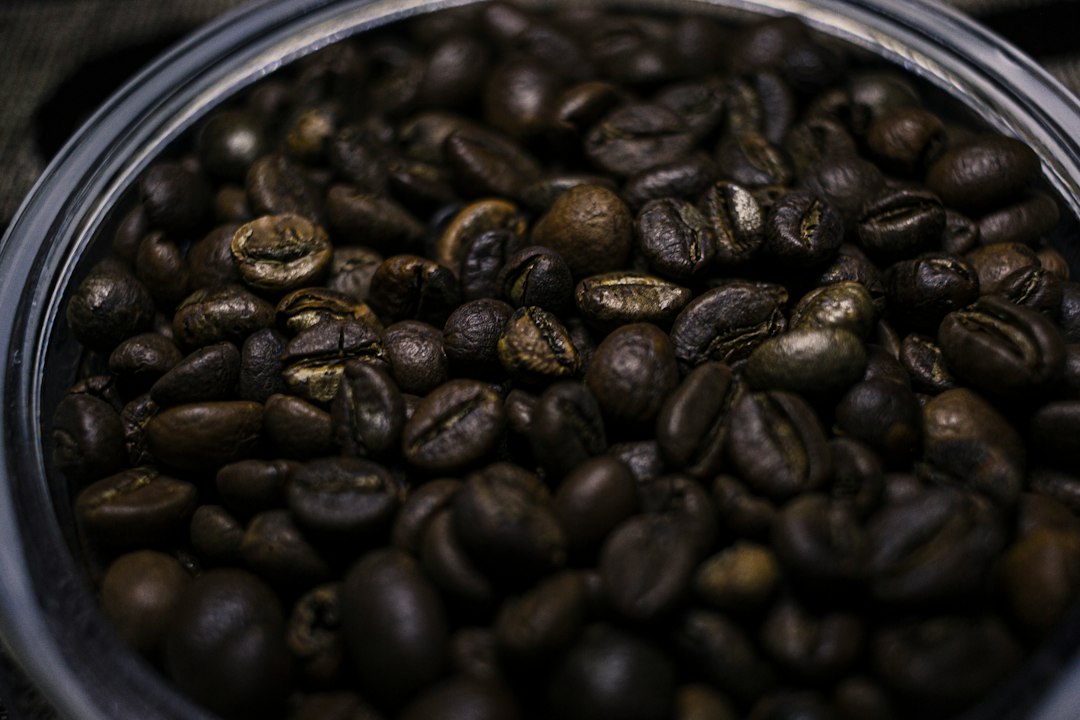 Green coffee beans sorted and graded by hand